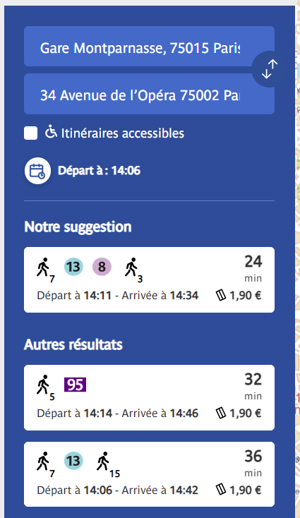 Comment aller de la Gare Montparnasse à la place de l'Opéra ?